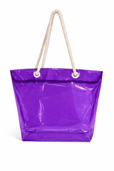 AQUATOLIA WOMEN'S TRANSPARENT BEACH BAG - ZIPPERED - ARM AND SHOULDER BAG