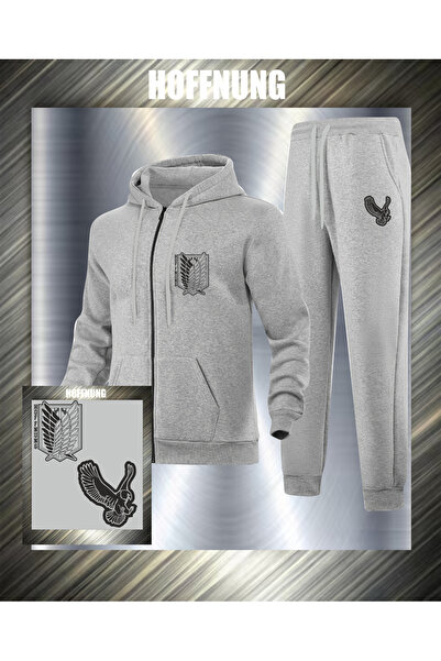 HOFFNUNG طقم بدلة رياضية بأرجل مطاطية كبيرة الحجم من Full Hoodie ON ATTACK