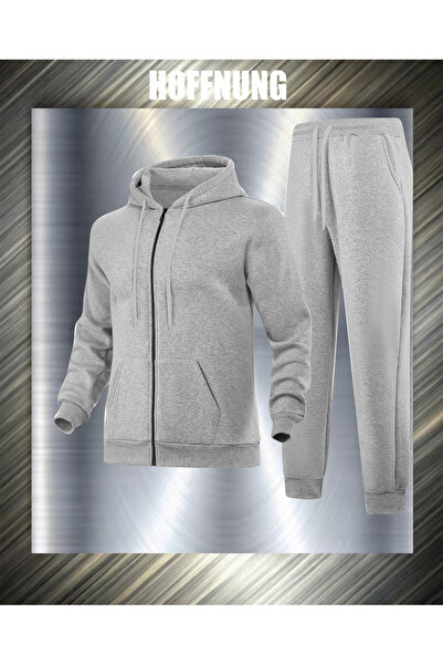 HOFFNUNG Αθλητικά ρούχα FULL ZIP BLANK NO LOGO NEW GREY oversized