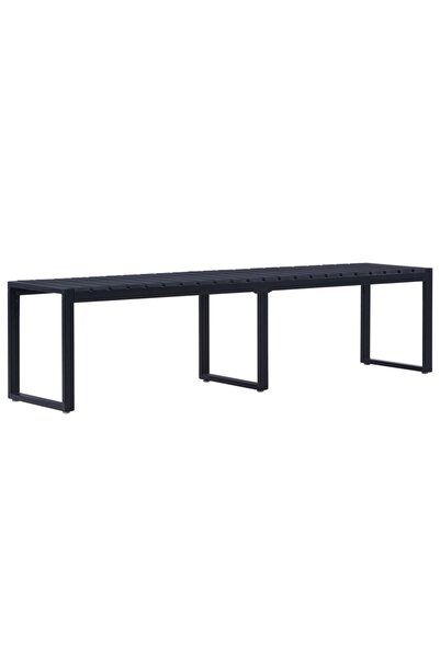 Concept Bancă de grădină, negru, 180 cm, placă PS