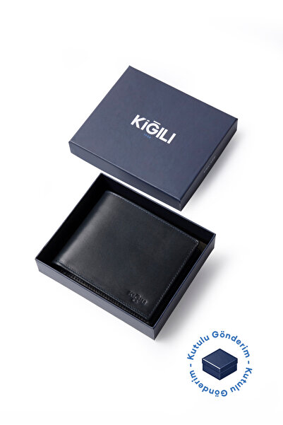 Kiğılı Düz Erkek Kartlık Para Bölmeli Deri Cüzdan