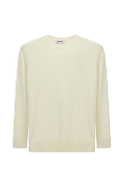 Kiğılı Pulover din lână cu model cu decolteu obișnuit