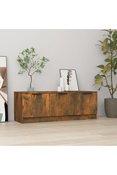 Concept Comodă TV, stejar fumuriu, 102x35x36,5 cm, lemn prelucrat