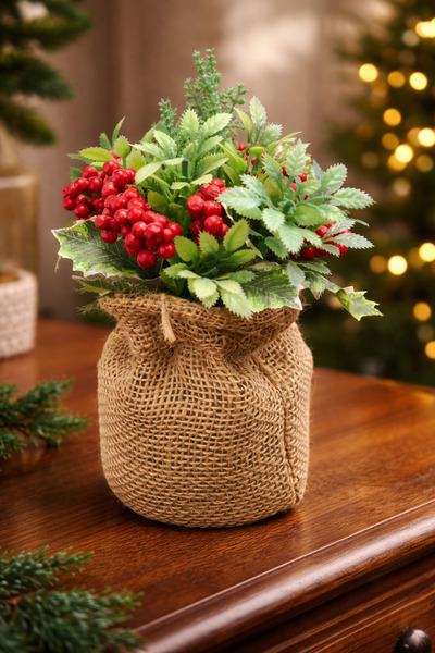 esdekor زهرة كوكينا صناعية من الخوص والجوت أزرق بلون الكوبالت بوصة 22 سم قطعة...