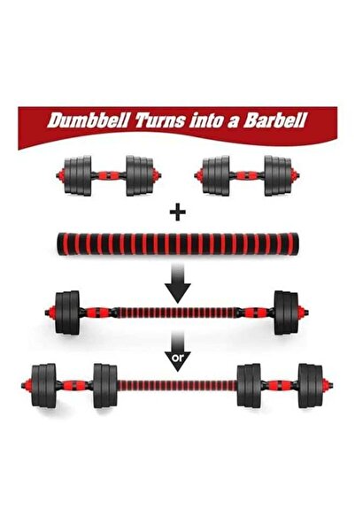 Arabest 2-Piece Adjustable Dumbbell Set, 15kg Barbell Weight Set, Home Gym Fi...