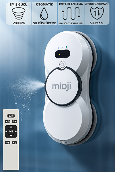 Mioji Mio VLR2 Ultrasonik Su Spreyli Akıllı Navigasyon Cam Temizleme Robotu-B...