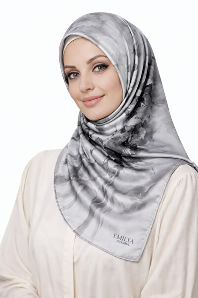 mim eşarp Emilya Rayon Çiçek Desenli Eşarp 90x90 cm
