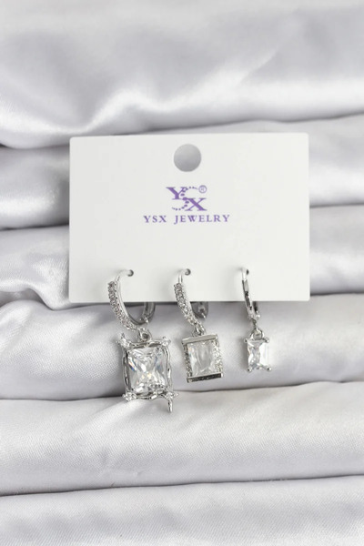 Skygo Silver Color Zircon Stone Women's Earrings - Tj-Bkp11343
