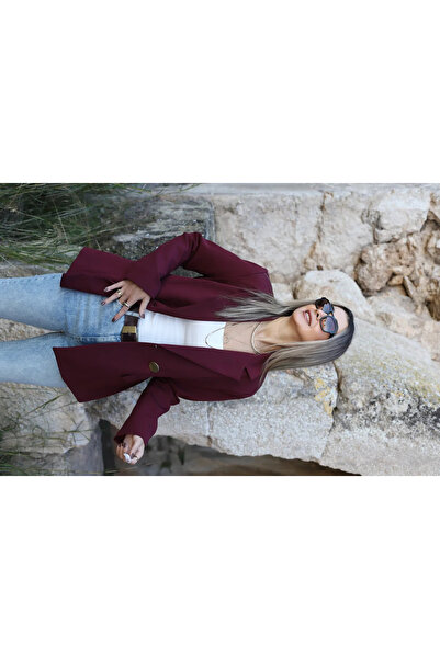 bytugcekaya سترة بليزر ذهبية اللون بزر واحد