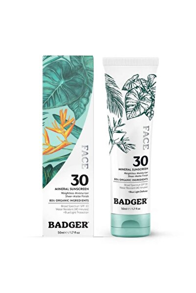 Badger واقي شمس عضوي للوجه - عامل حماية من الشمس 30 - حماية من الضوء الأزرق -...