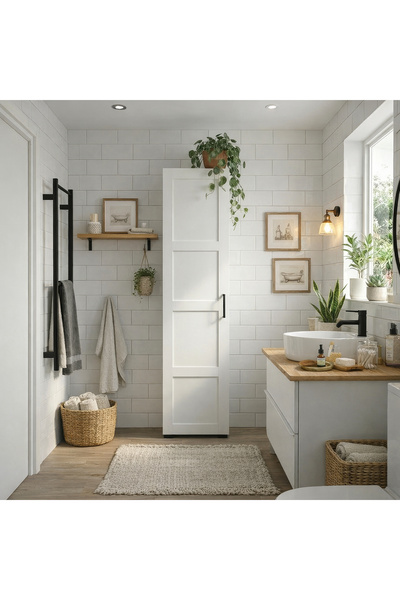 DEKOREX Bny111 Beyaz Kapaklı Banyo Dolabı