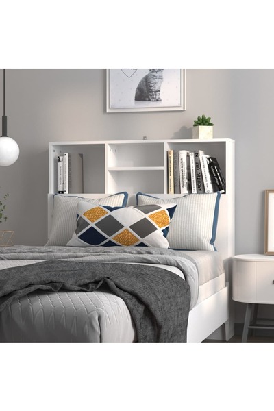 Concept Tăblie de pat cu dulap, alb, 100x19x103,5 cm