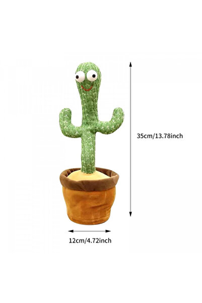 MANDU CACTUS dansator și vorbitor de pluș cu LED-uri colorate / Jucărie interactivă