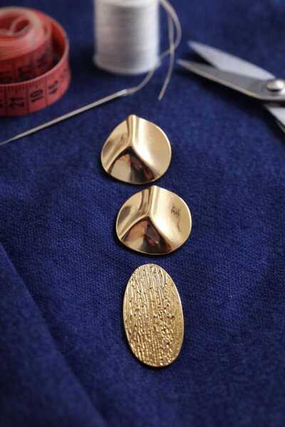 beyna aksesuar زر زارا مقاس 4 سم و 2.5 مطلي بالذهب، عبوة واحدة تحتوي على 3 قطع