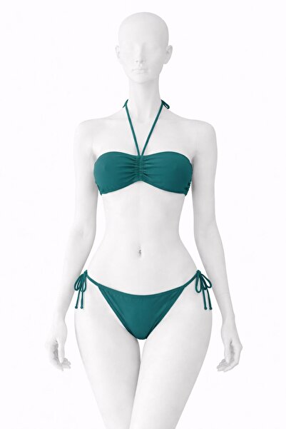 VAJESTO Women's Khaki Lycra Stretchy Halter Neck Drawstring Strapless Stylish...