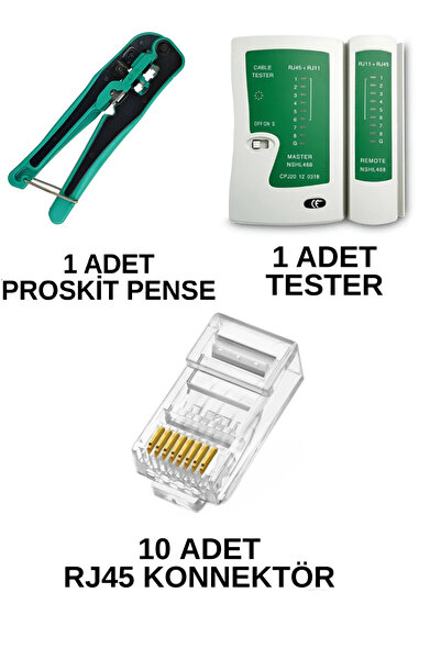 SpeedUF كماشة احترافية لتجعيد الكابلات + جهاز اختبار الشبكة + مجموعة 10x Cat6...