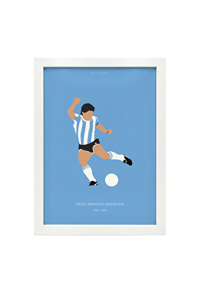 KAYNOCK Maradona Poster Tablo, Futbol, Dijital Tasarım Tablo Siyah Çerçeve