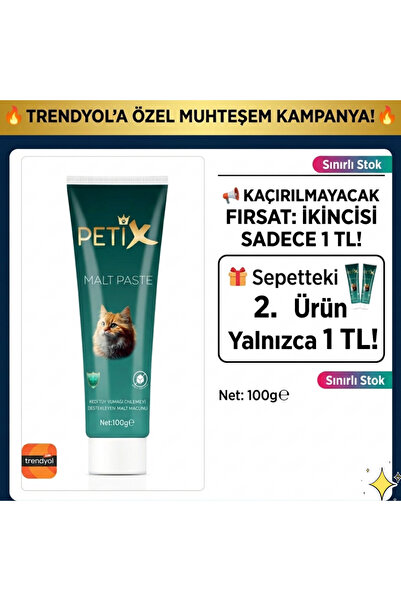 Petix Tüy Dökülmesi, Tüy Yumağı ve Kusma Engelleyici Multivitaminli Kedi Malt...