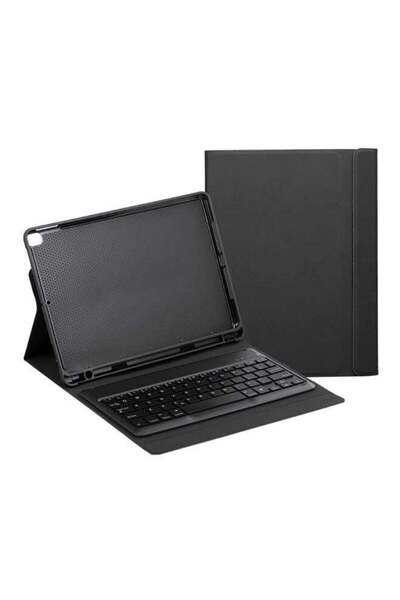 Arabest جراب لجهاز آيباد مقاس 10.2 بوصة مع لوحة مفاتيح لاسلكية وحامل قلم، أسود