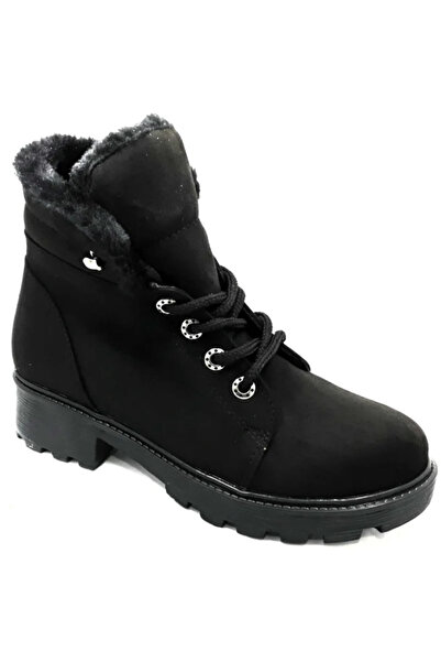PUNTO 354043 Black Nubuck Women's Lace-Up Boots