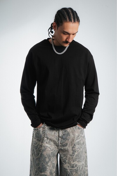 UKHWD SUPPLY UKHWD Oversize Uzun Kollu Erkek Tişört UK1305SY