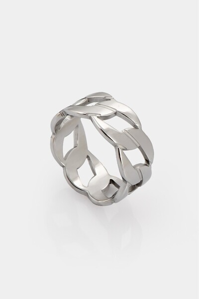 Crupt Studio خاتم رجالي بسلسلة من الفولاذ 316L طراز KA1389GM