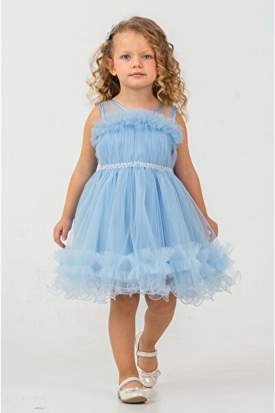 Mnk Baby&Kids Aizona Kız Çocuk Abiye M00782 MAVİ