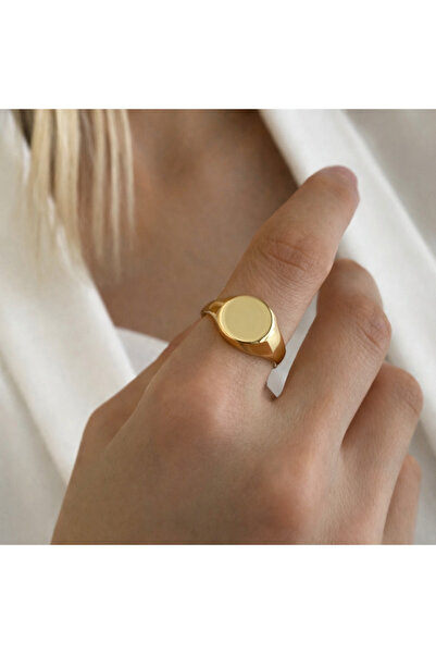 Markiz Takı خاتم نسائي ذهبي دائري قابل للتعديل