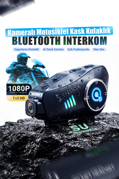 EN SİGA Full HD 1080P Kameralı Motosiklet Kask İçi Bluetooth Kulaklık ve İnte...