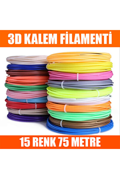 GenelTedarik 3d Kalem Filamenti 1.75mm 20 Renk 5 Metre