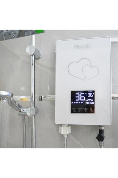 shofbi Akıllı Dijital Sıcaklık Ayarlı Şofben Sh-3b Beyaz Klasik