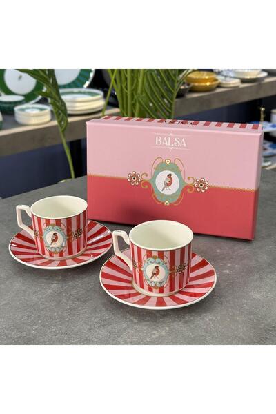 Ogeda Home, Balsa Love Birds 2 Kişilik Kahve Fincanı-2 Kişilik Love Birds Fin...