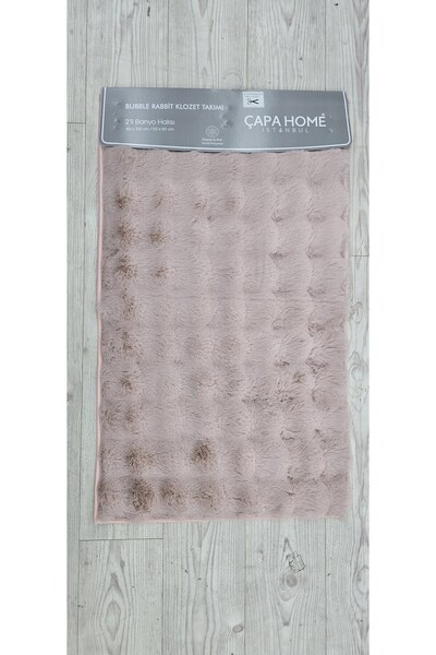 Çapa Home Bubble Rabbit İthal Banyo Paspas Takımı 2 Parça Kaymaz Taban