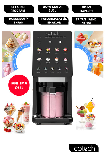 icotech CM90 11 in 1 Led Ekranlı Dondurma Makinesi