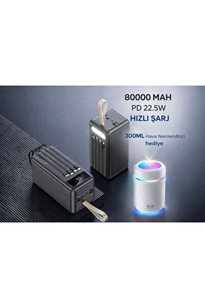 Zoli 80.000 Mah Powerbank 80000mah 22.5W Hızlı Şarj Dahili 4 Kablolu Ve 4 Usb...