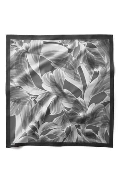 HAWWA وشاح باندانا منقوش بأوراق فضية