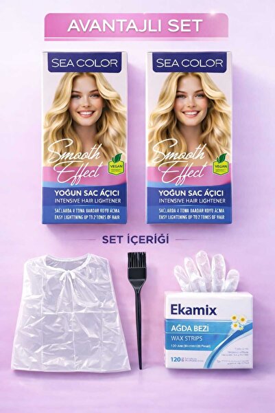 Sea Color Yoğun Saç Açıcı 4-6 Tona Kadar Kolay Açma 2 Kutu+Fırça