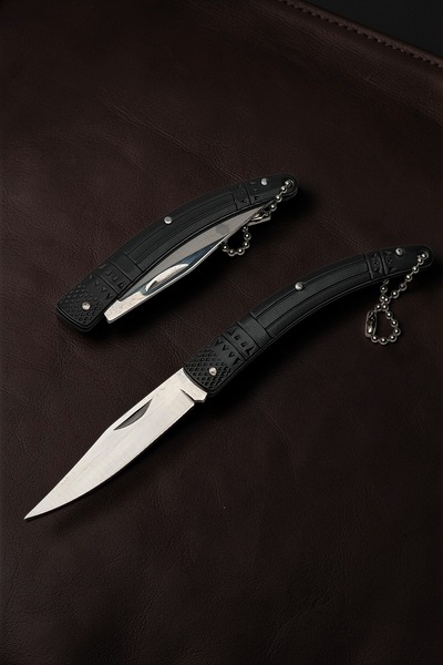 Keskin Adam N07 16 CM Paslanmaz Çelik Kamp Outdoor Mini Cep Kılçık Çakı Siyah...