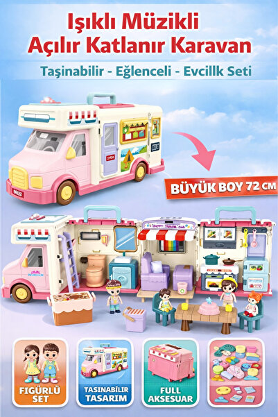 YILDIRIM OYUNCAK Müzikli Sesli Işıklı Taşınabilir 70 cm Karavan - Aksesuarlı ...