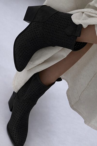 POTEEN Ptc Handy Women's Western Cowboy Beige Heeled Summer Short Boots