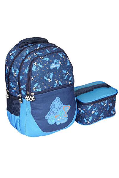 Relaxion Football Ball Patterned Primary School Backpack And Lunch Box