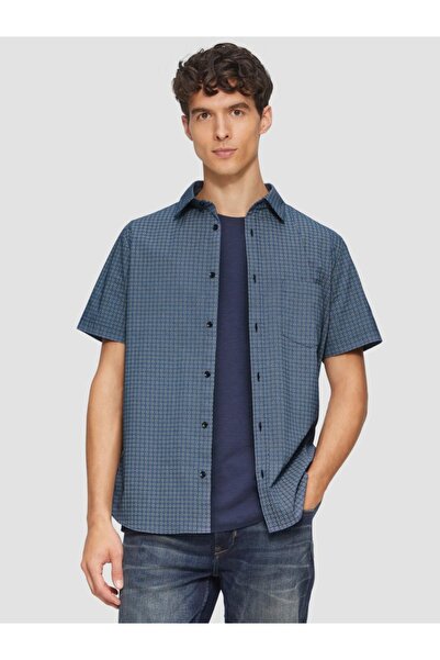 s.Oliver Men's shirt with Kent collar, Slim fit, Dark navy