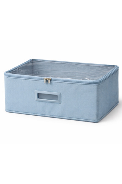 OEM Premium textile storage box, foldable, with zipper and lid, 35x26x20 cm, ...