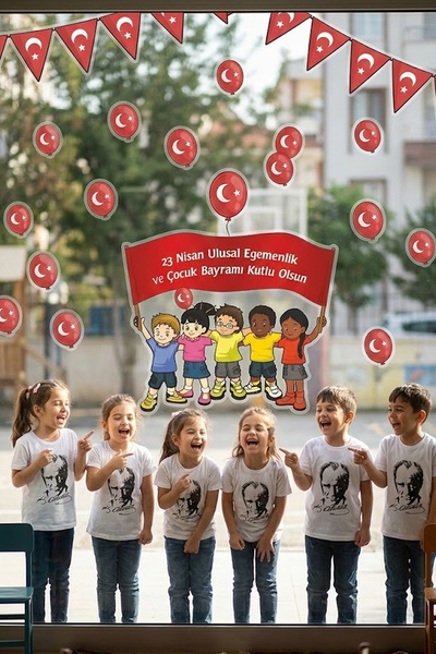 Kt Grup 23 Nisan Okul Kreş Salon,yatak Odası,mutfak, Balkon Ev Yapışkanlı Duvar Kağıdı Kapı Süsü Cam Sticker