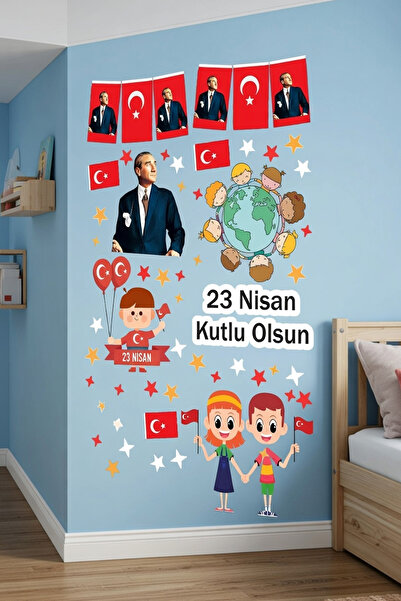 Kt Grup 23 Nisan Sticker Seti,23 Nisan Kutlu Olsun Çocuk Bayramı Okul Sticker...