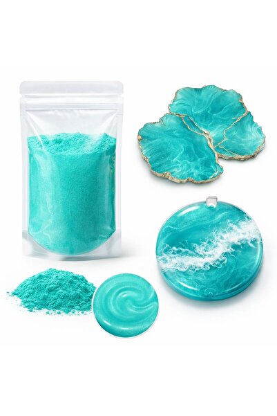 cnk craft shop Epoksi Reçine Turkuaz 50cc 15gr Toz Pigment Epoksi Boya Mum Bo...