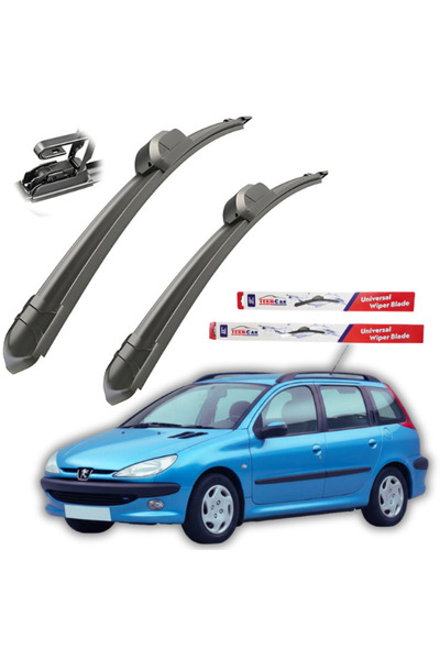 TEAMCAR Υαλοκαθαριστήρες Peugeot 206 (19982012) SW (στεγνωτήριο) Επίπεδα εμπρ...