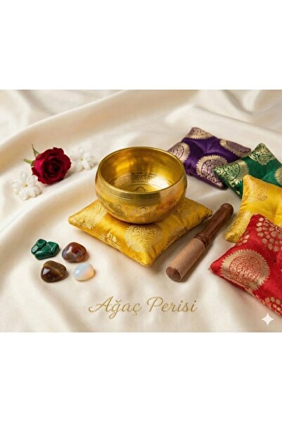 Ağaç Perisi Evri Tibet Çanağı için 2 Adet KARE YASTIK 11x11- 5 ŞANS TÜTSÜSÜ-M...