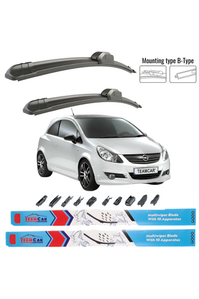 TEAMCAR Ștergătoare de parbriz compatibile cu Opel Corsa D (2006-2014) Set față