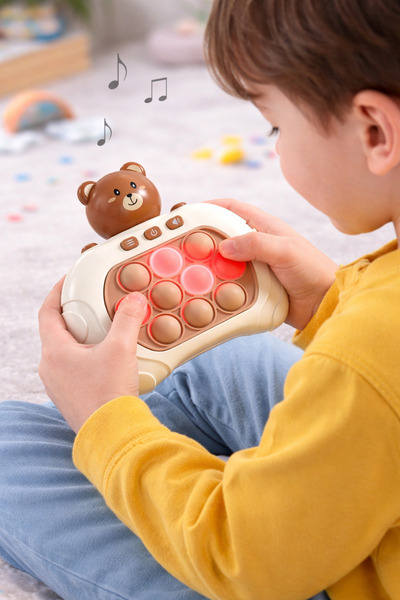 PAKİTO Ayıcıklı Işıklı Ve Sesli Pilli Popit Egitici Oyuncak Sevimli Push Pop ...